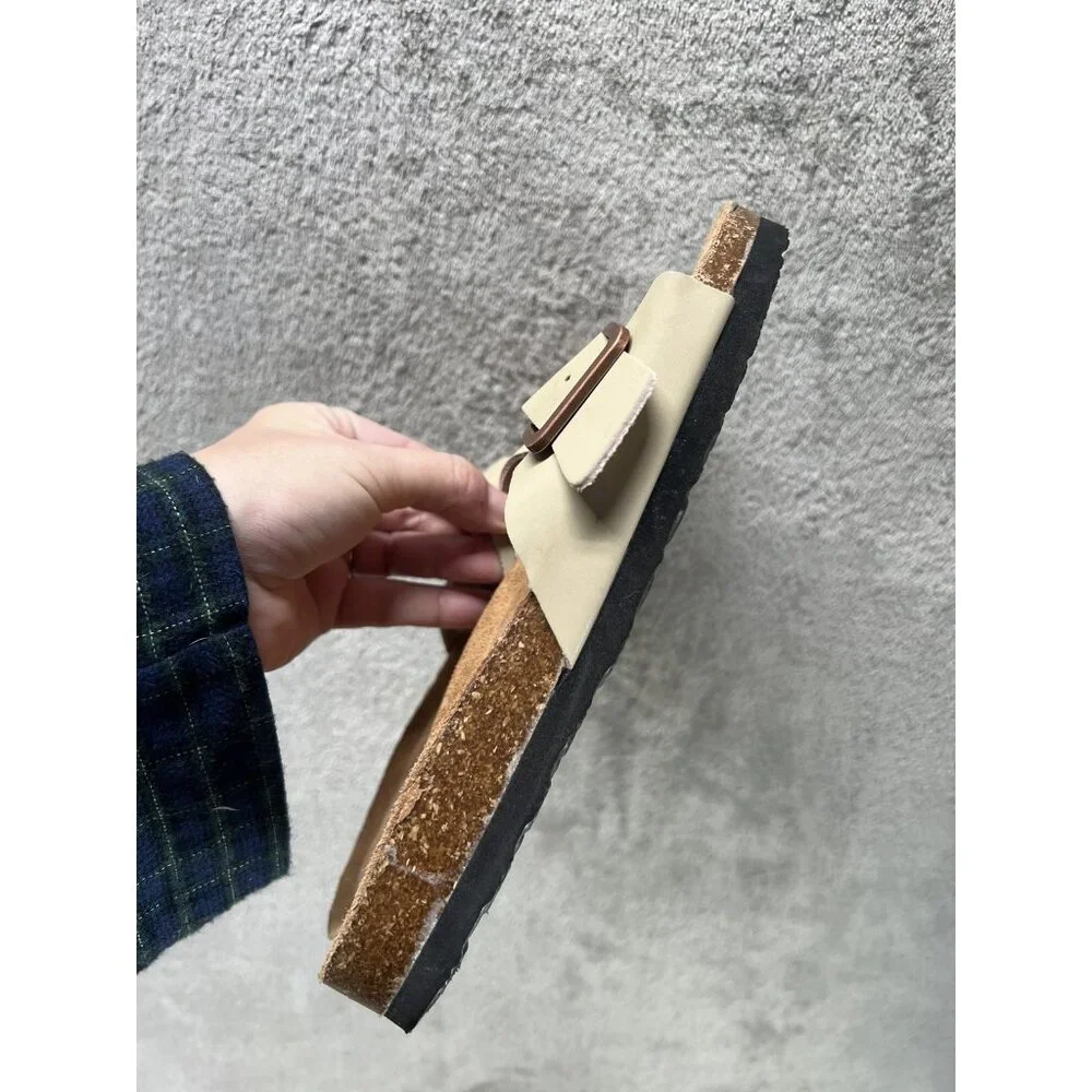 NEW Women’s SIZE 7 Project CLOUD Bahama Sandals-Anti-Slip-beige Leather Footbed - Picture 5 of 8